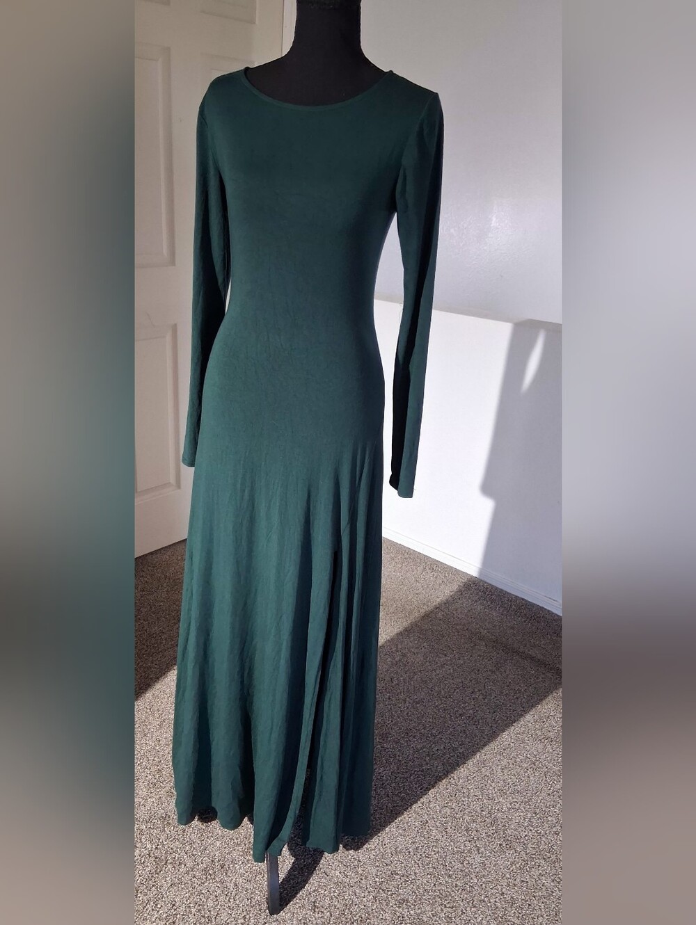 Lulu's Deep Green Long Sleeve Bodycon Dress
